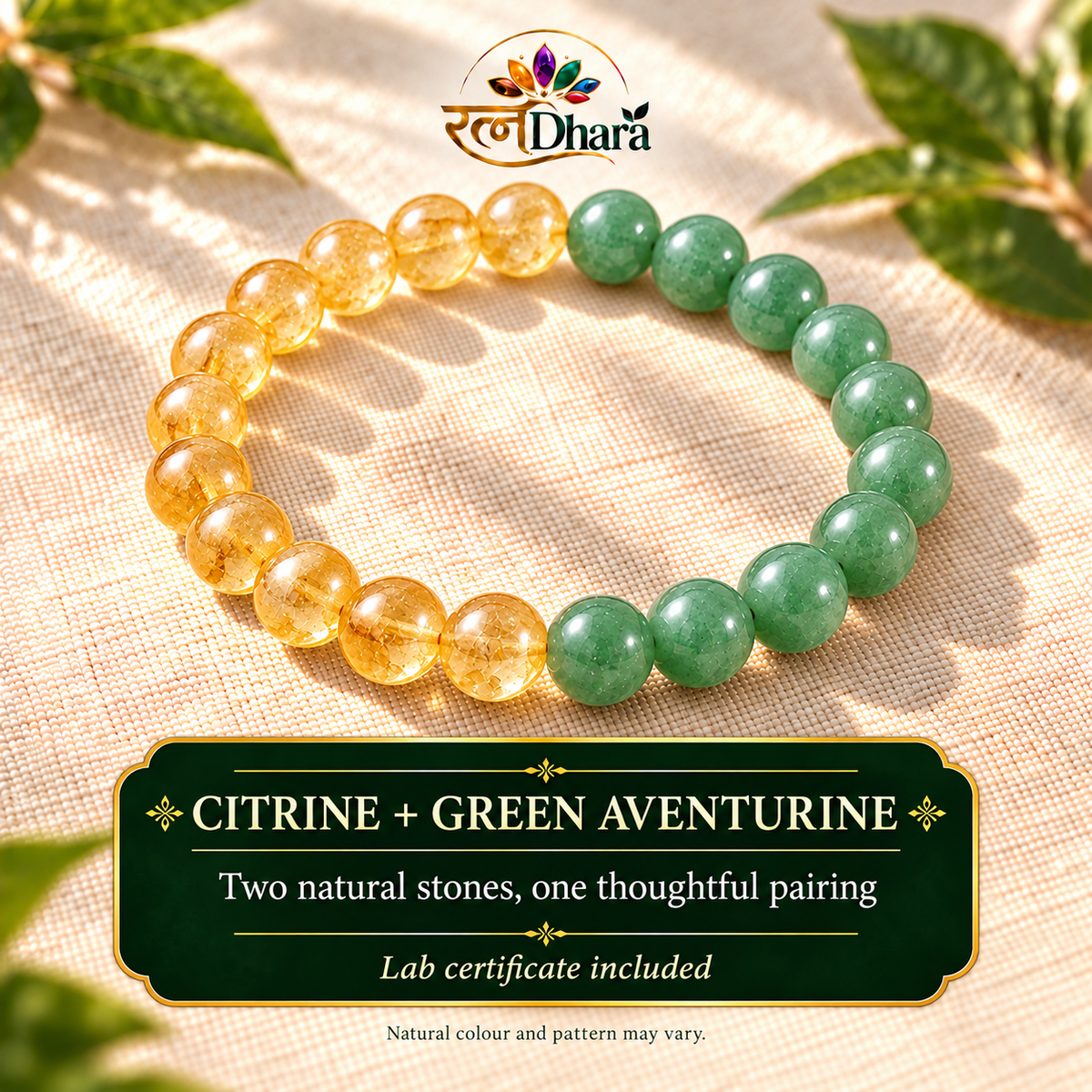 Good Fortune Bracelet | Citrine and Green Aventurine