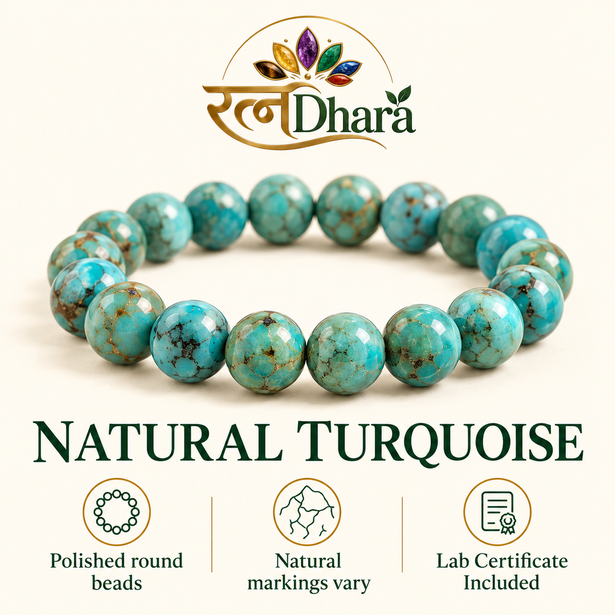 Turquoise Bracelet for Communication & Protection | Lab Certified