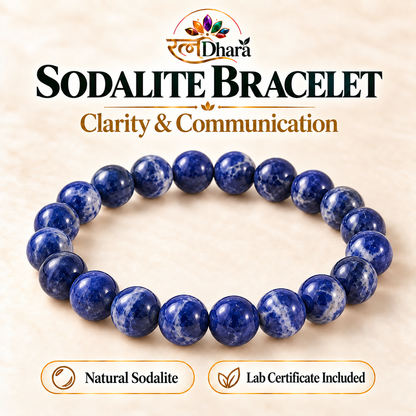 Sodalite Bracelet for Clarity & Communication | Certified Natural Stone