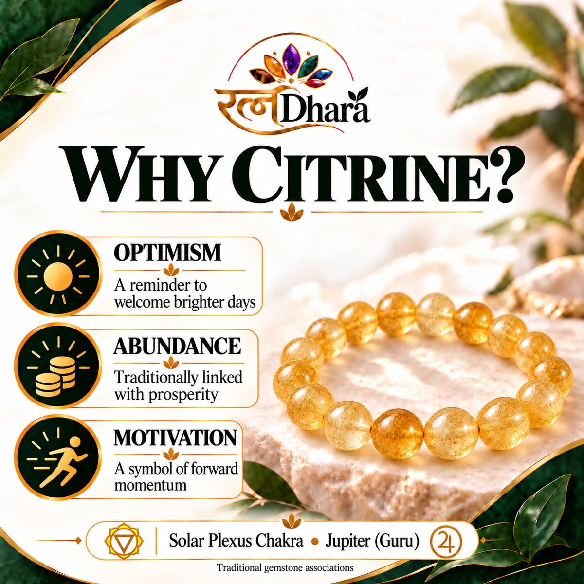 Citrine Bracelet for Optimism & Abundance | Certified Stone