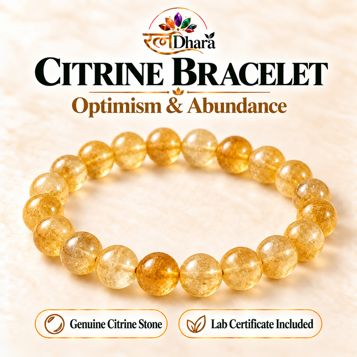 Citrine Bracelet for Optimism & Abundance | Certified Stone