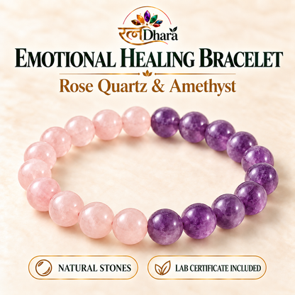 Emotional Healing Bracelet  | Rose Quartz and Amethyst