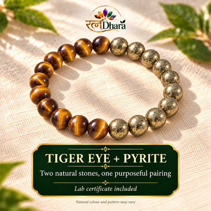 Power & Prosperity Bracelet | Tiger Eye and Pyrite