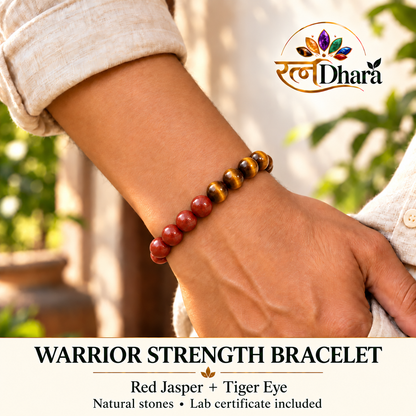 Warrior Strength Bracelet  | Red Jasper and Tiger Eye