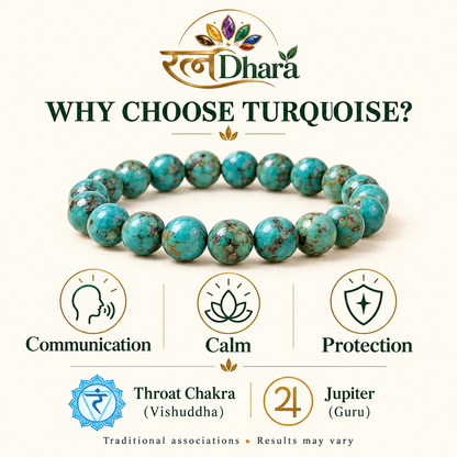 Turquoise Bracelet for Communication & Protection | Lab Certified