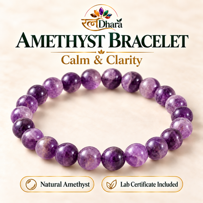 Amethyst Bracelet for Calm & Clarity | Certified Natural Stone
