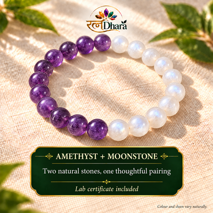 Inner Calm Bracelet | Amethyst & Moonstone