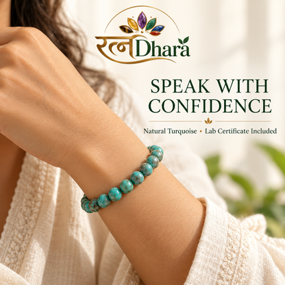 Turquoise Bracelet for Communication & Protection | Lab Certified
