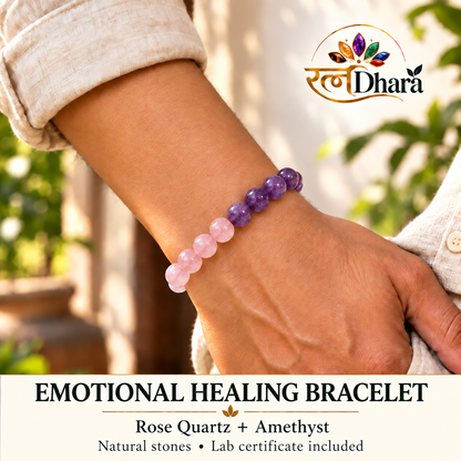Emotional Healing Bracelet  | Rose Quartz and Amethyst