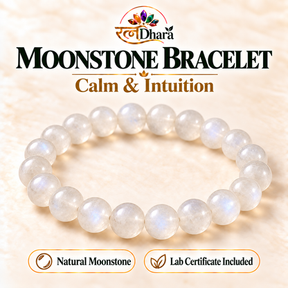 Moonstone Bracelet for Calm & Intuition | Certified Natural Stone