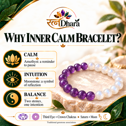 Inner Calm Bracelet | Amethyst & Moonstone