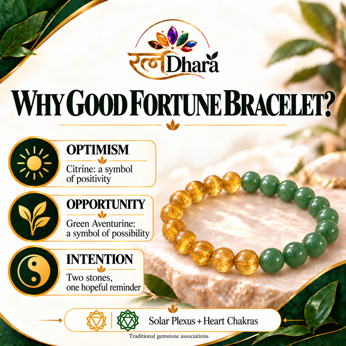 Good Fortune Bracelet | Citrine and Green Aventurine