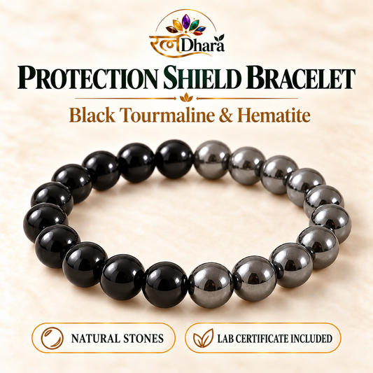 Protection Shield Bracelet  | Black Tourmaline and Hematite