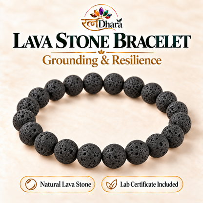 Lava Stone Bracelet for Grounding & Resilience | Certified natural Stone