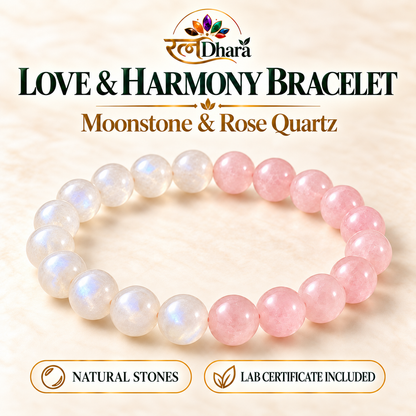 Love & Harmony Bracelet  | MoonStone and Rose Quartz
