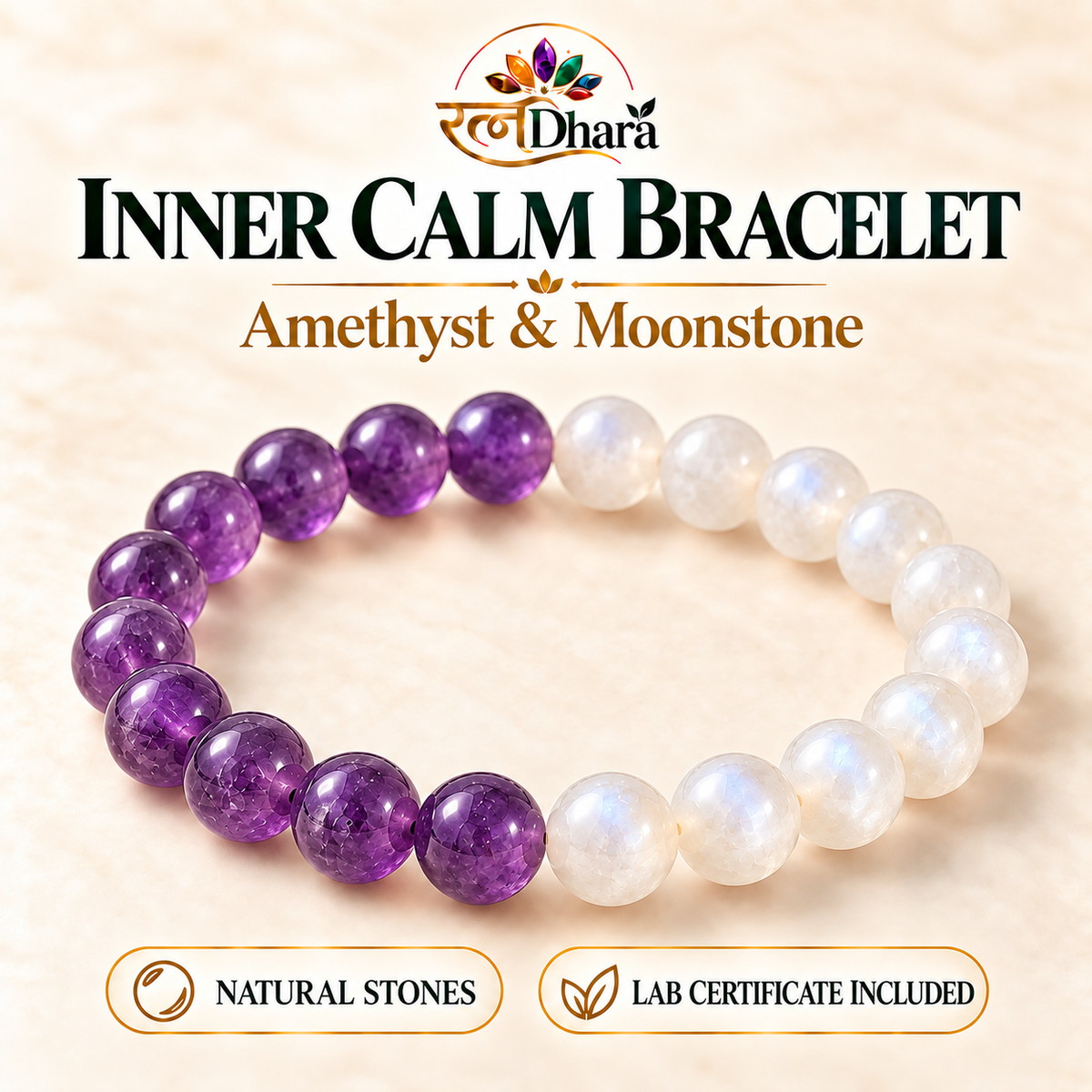 Inner Calm Bracelet | Amethyst & Moonstone