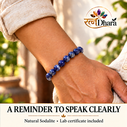 Sodalite Bracelet for Clarity & Communication | Certified Natural Stone