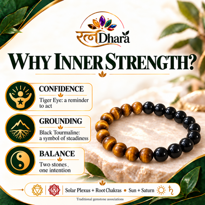 Inner Strength Bracelet | Tiger Eye & Black Tourmaline
