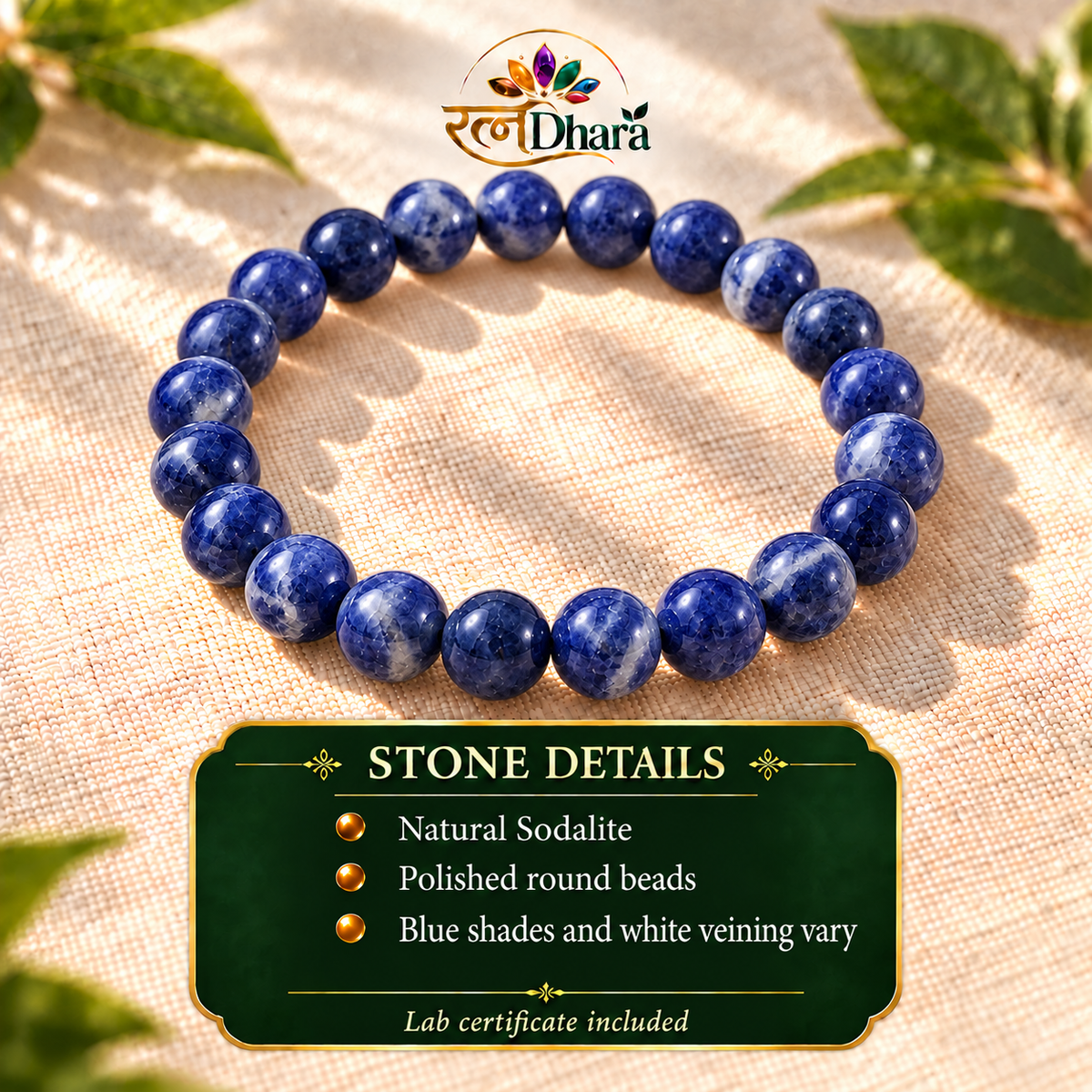 Sodalite Bracelet for Clarity & Communication | Certified Natural Stone