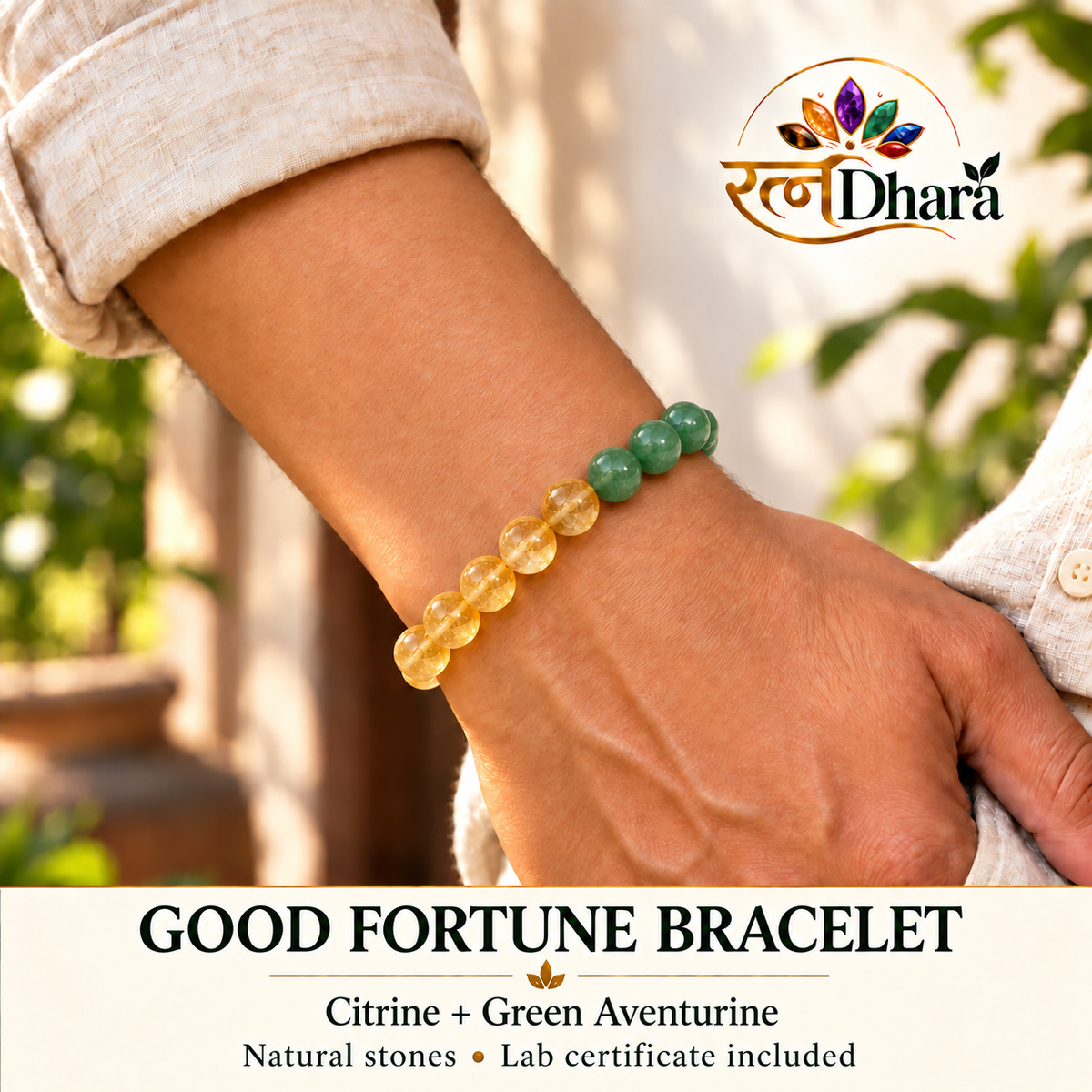Good Fortune Bracelet | Citrine and Green Aventurine