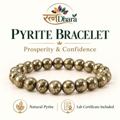 Pyrite Bracelet for Prosperity & Confidence | Certified Natural Stone
