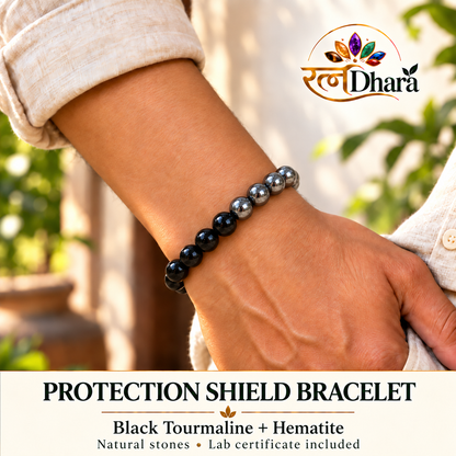 Protection Shield Bracelet  | Black Tourmaline and Hematite