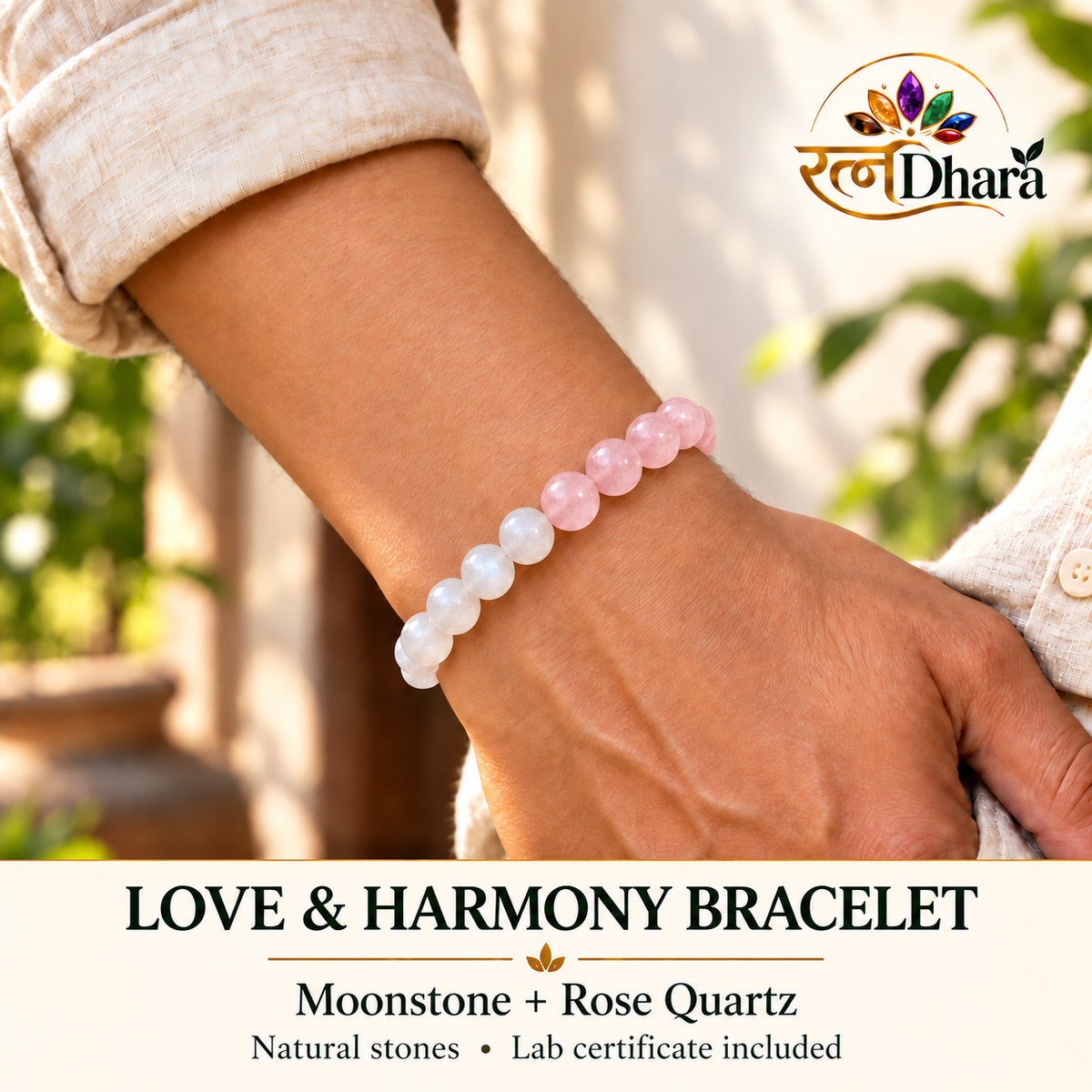 Love & Harmony Bracelet  | MoonStone and Rose Quartz