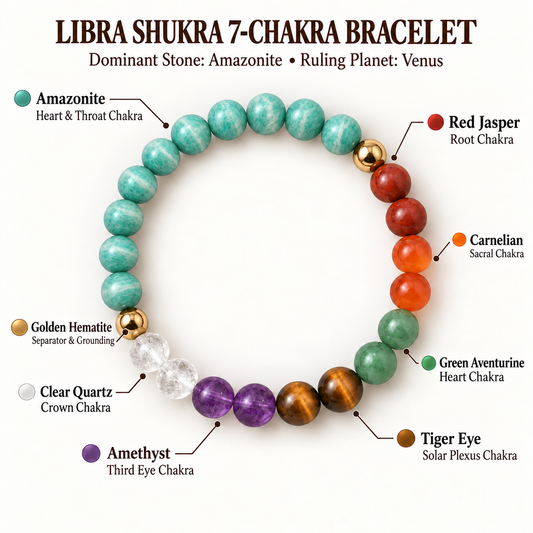 Libra Shukra 7-Chakra Bracelet | Amazonite